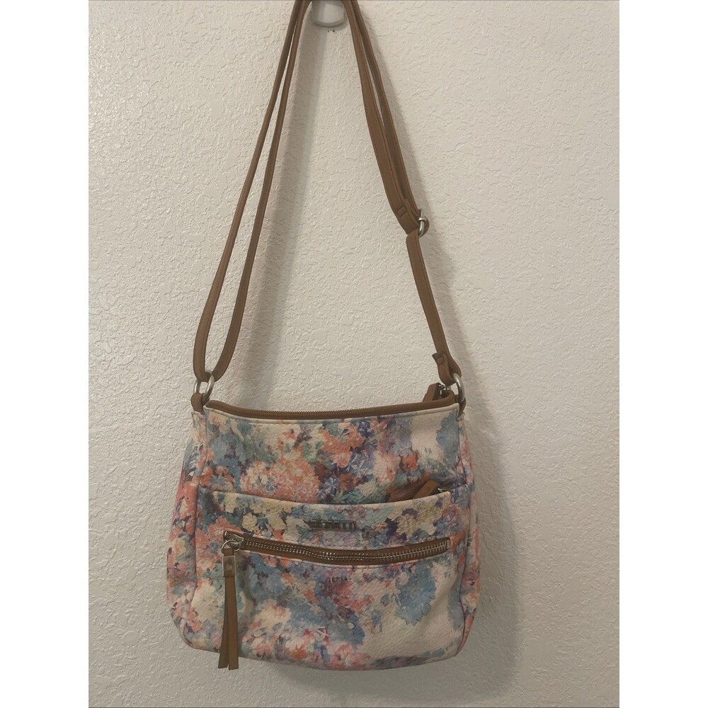 ROSETTI Crossbody Bag Purse Faux Leather Trim Summer Floral Handbag Purse